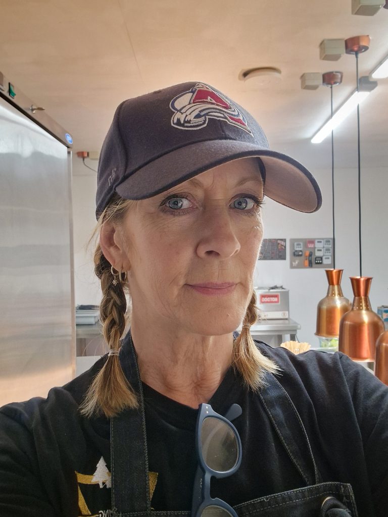 In the kitchen on rural campsite